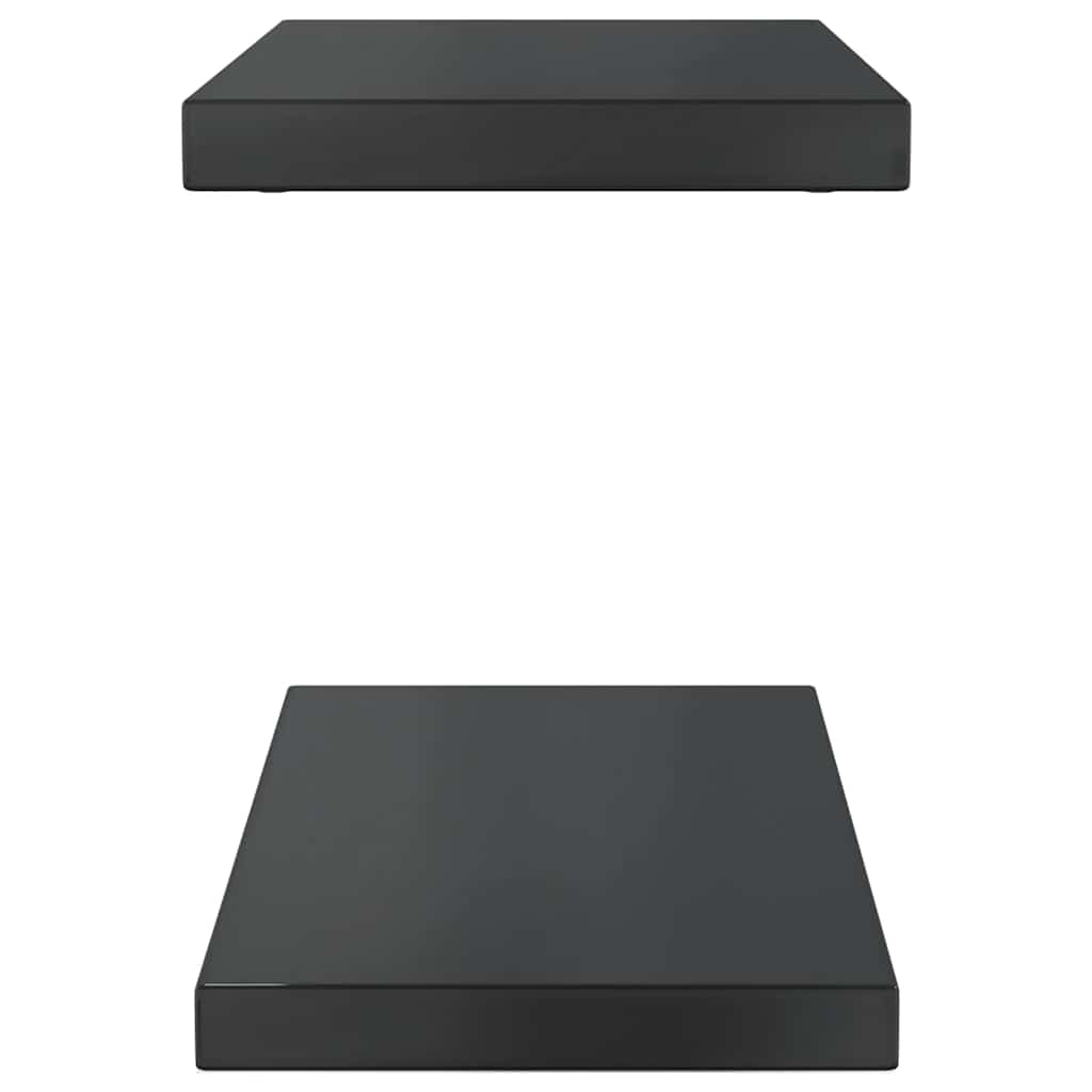 Mensole a Muro 2 pz 50x23,5x3 cm Nero in Acciaio Inossidabile 30295