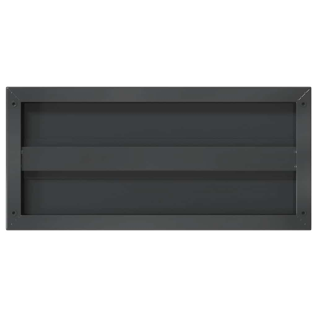 Mensole a Muro 2 pz 50x23,5x3 cm Nero in Acciaio Inossidabile 30295