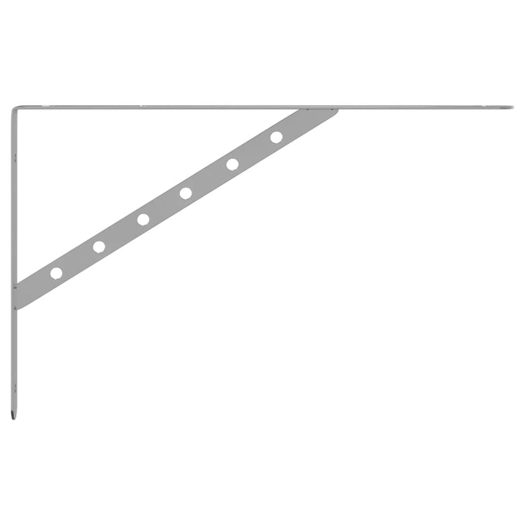 Staffe per Mensola 4 pz 40x2,5x25 cm in Acciaio Inox Argento 30300