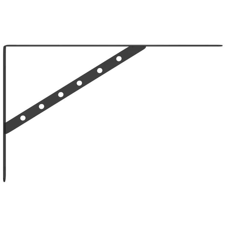 Staffe per Mensola 4 pz 40x2,5x25 cm in Acciaio Inox Nero 30305