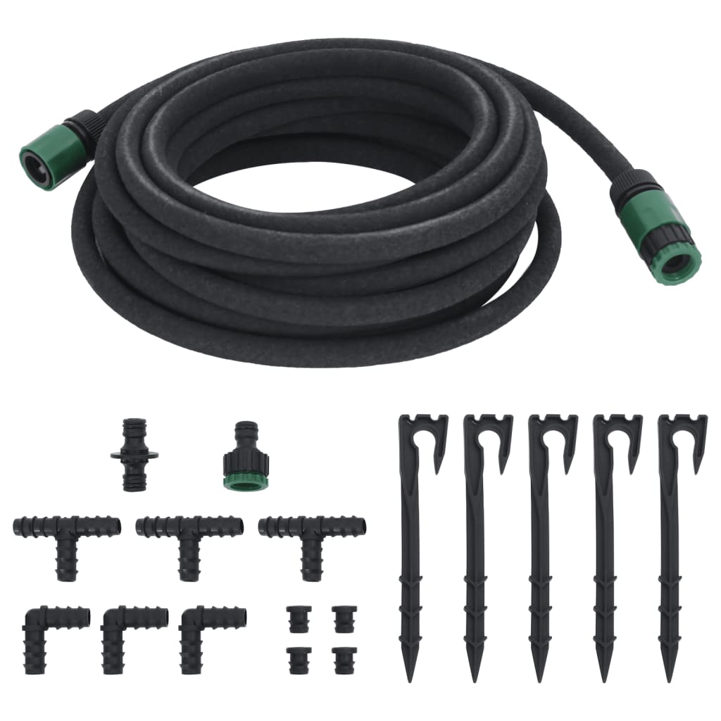 Tubo di Irrigazione da Giardino Nero 0,6" 10 m in Gomma 155868