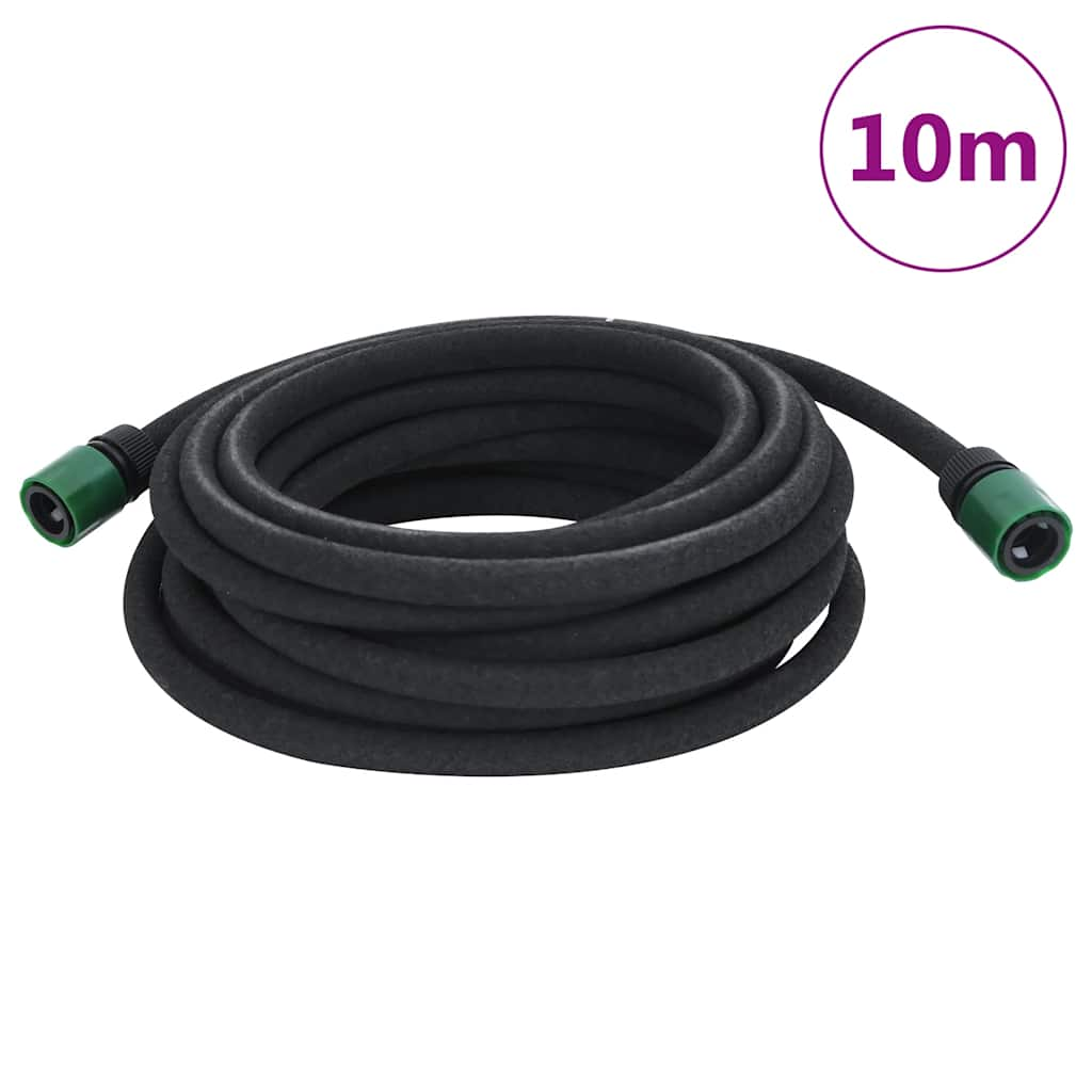 Tubo di Irrigazione da Giardino Nero 0,6" 10 m in Gomma 155869