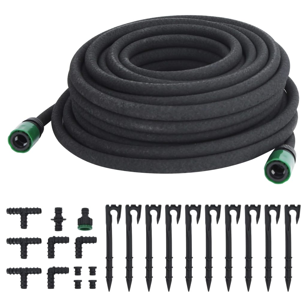 Tubo di Irrigazione da Giardino Nero 0,6" 25 m in Gomma 155870