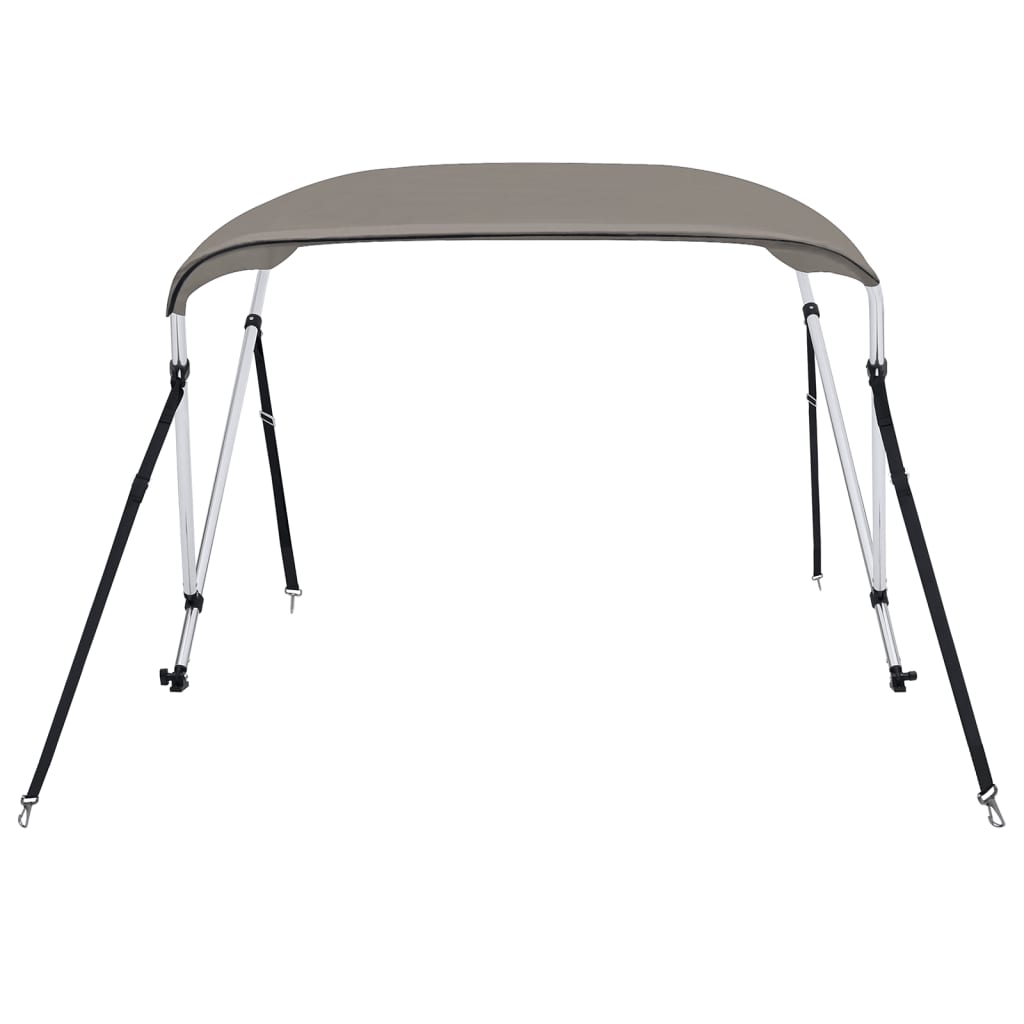 Bimini di Prua con Tendalino 2 Archi Grigio 178x138x96 cm 94793