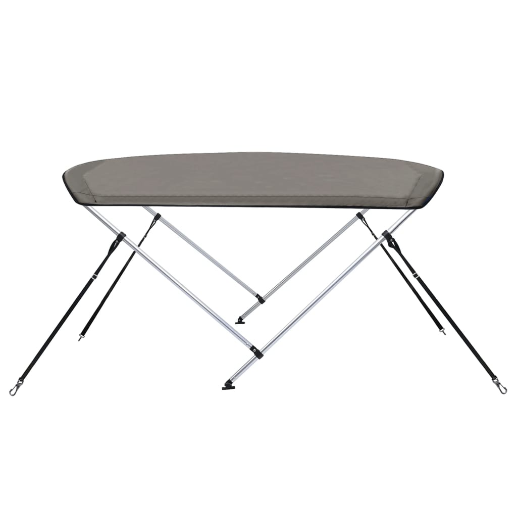 Bimini di Prua con Tendalino 2 Archi Grigio 178x138x96 cm 94793