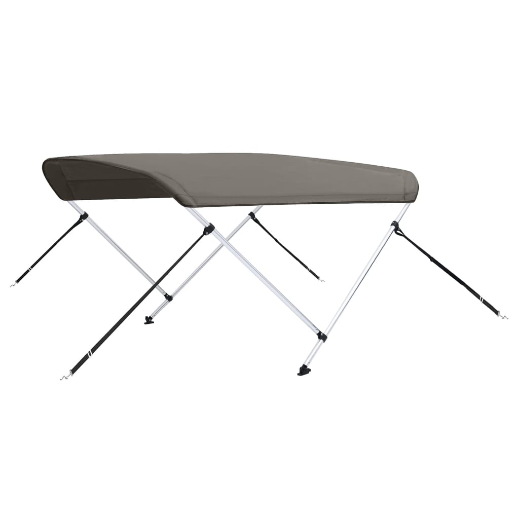 Bimini di Prua con Tendalino 2 Archi Grigio 178x138x96 cm 94793