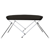 Bimini di Prua con Tendalino 2 Archi Nero 148,5x133x104 cm 94795