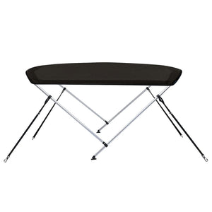 Bimini di Prua con Tendalino 2 Archi Nero 148,5x133x104 cm 94795