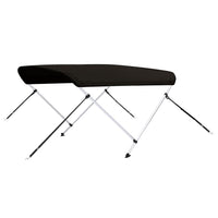 Bimini di Prua con Tendalino 2 Archi Nero 148,5x133x104 cm 94795