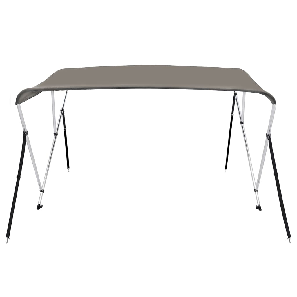 Bimini di Prua con Tendalino 3 Archi Grigio 183x152x133 cm 94798