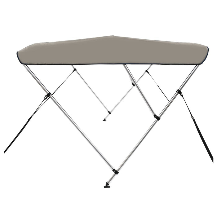 Bimini di Prua con Tendalino 3 Archi Grigio 183x152x133 cm 94798