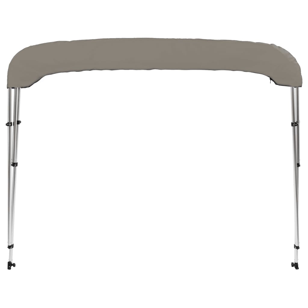 Bimini di Prua con Tendalino 3 Archi Grigio 184x170x133 cm 94799