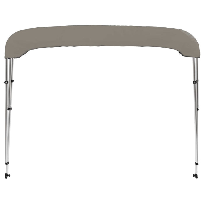 Bimini di Prua con Tendalino 3 Archi Grigio 183x196x137 cm 94801