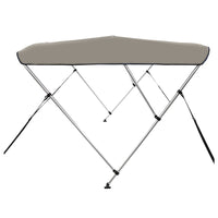 Bimini di Prua con Tendalino 3 Archi Grigio 183x196x137 cm 94801