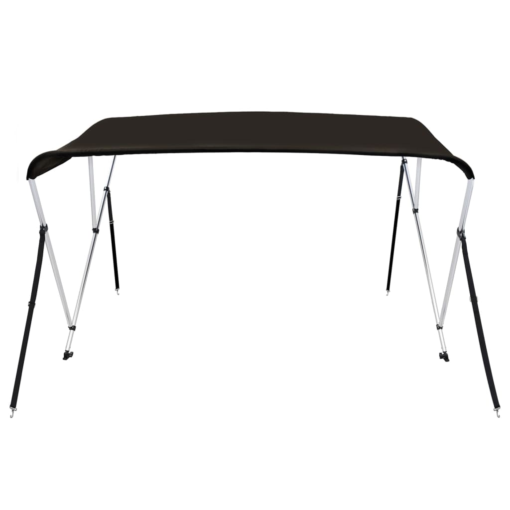 Bimini di Prua con Tendalino 3 Archi Nero 183x152x133 cm 94802