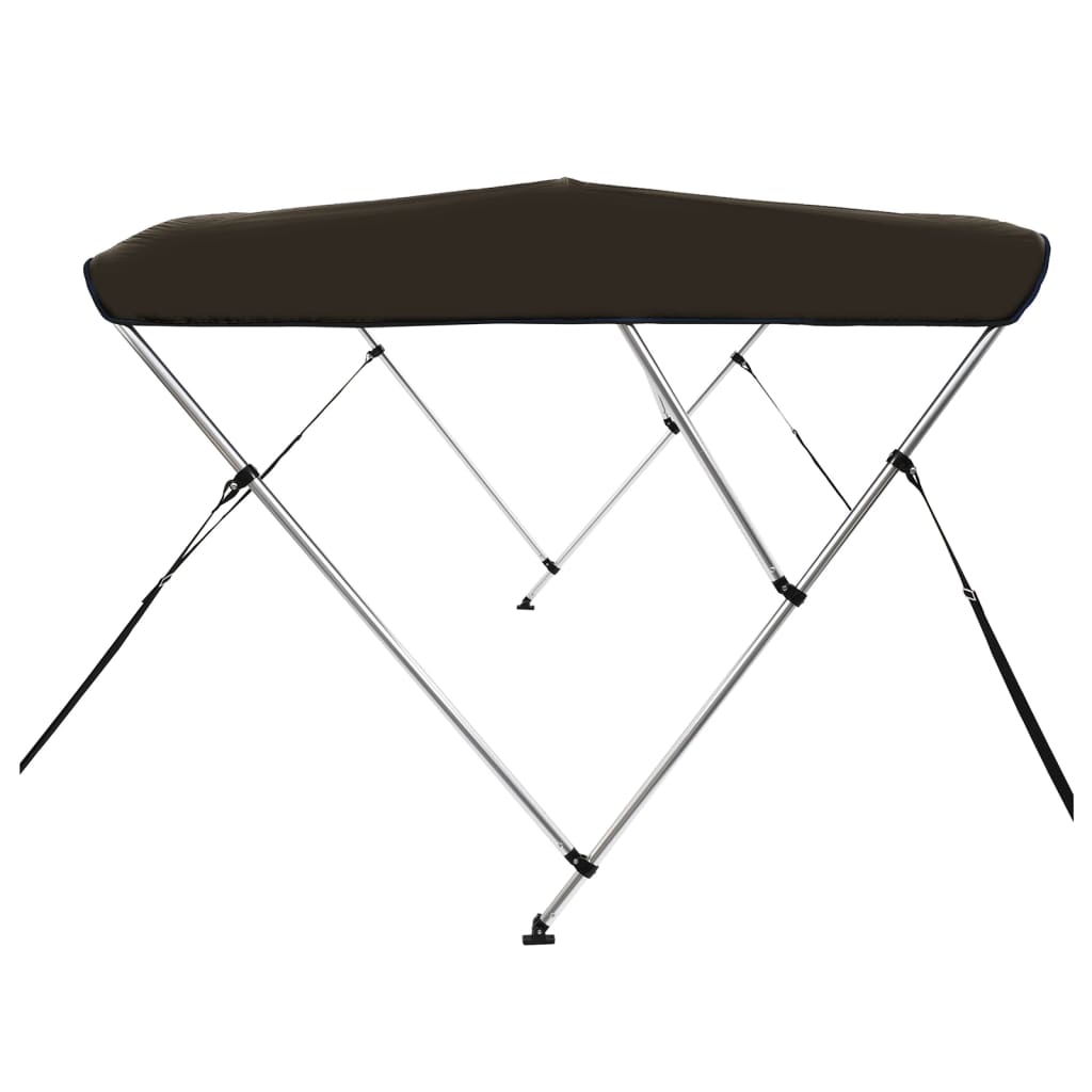 Bimini di Prua con Tendalino 3 Archi Nero 183x152x133 cm 94802