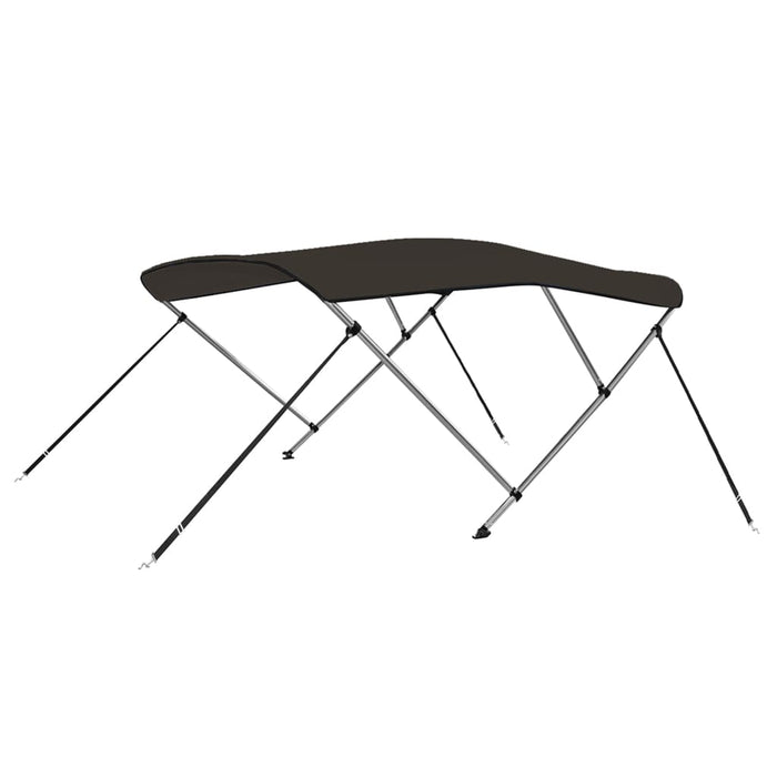 Bimini di Prua con Tendalino 3 Archi Nero 184x170x133 cm 94803