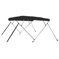 Bimini di Prua con Tendalino 4 Archi Nero 236x228x127 cm 94812