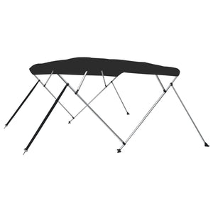 Bimini di Prua con Tendalino 4 Archi Nero 243x250x131 cm 94813