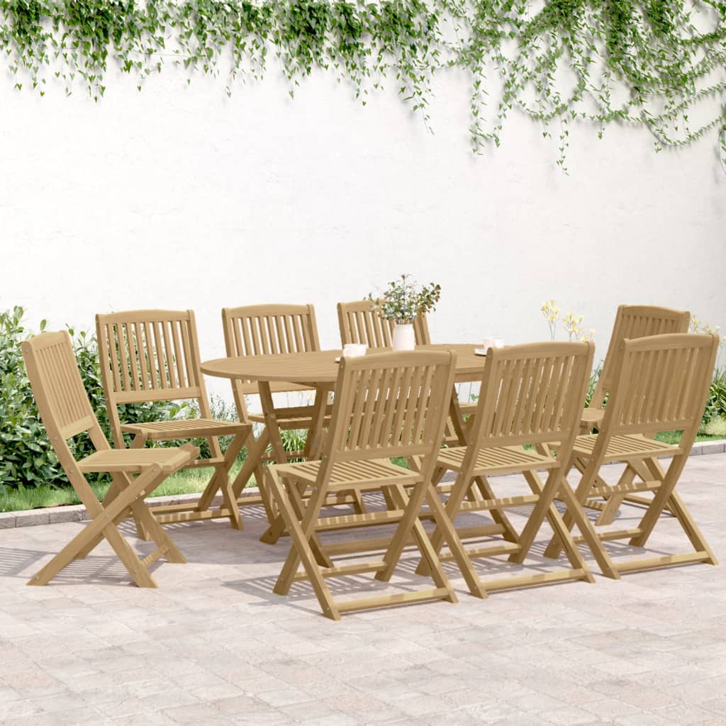 Sedie da Giardino Pieghevoli 8 pz Legno Massello di Acacia 3214233