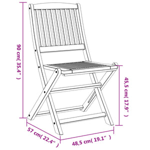 Sedie da Giardino Pieghevoli 8 pz Legno Massello di Acacia 3214233