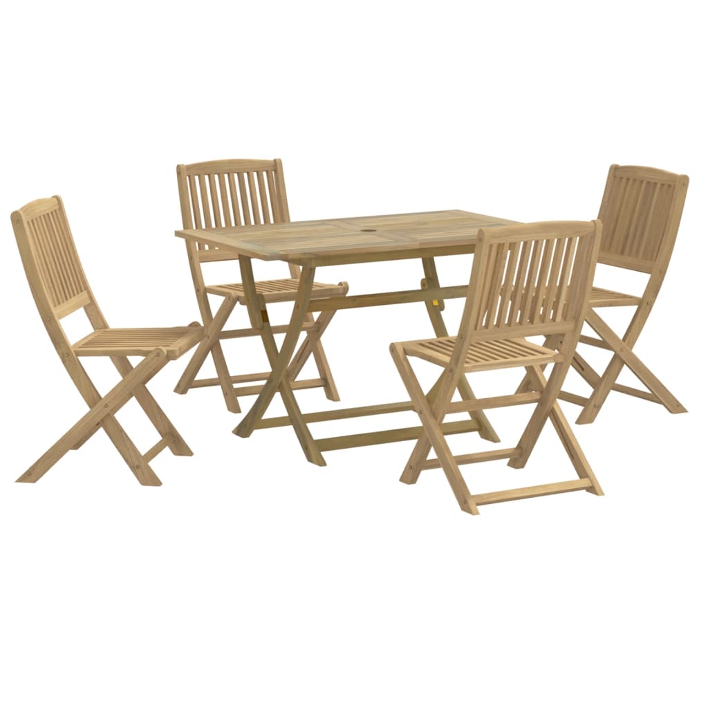 Set da Pranzo per Giardino 5 pz in Legno Massello di Acacia 3214236