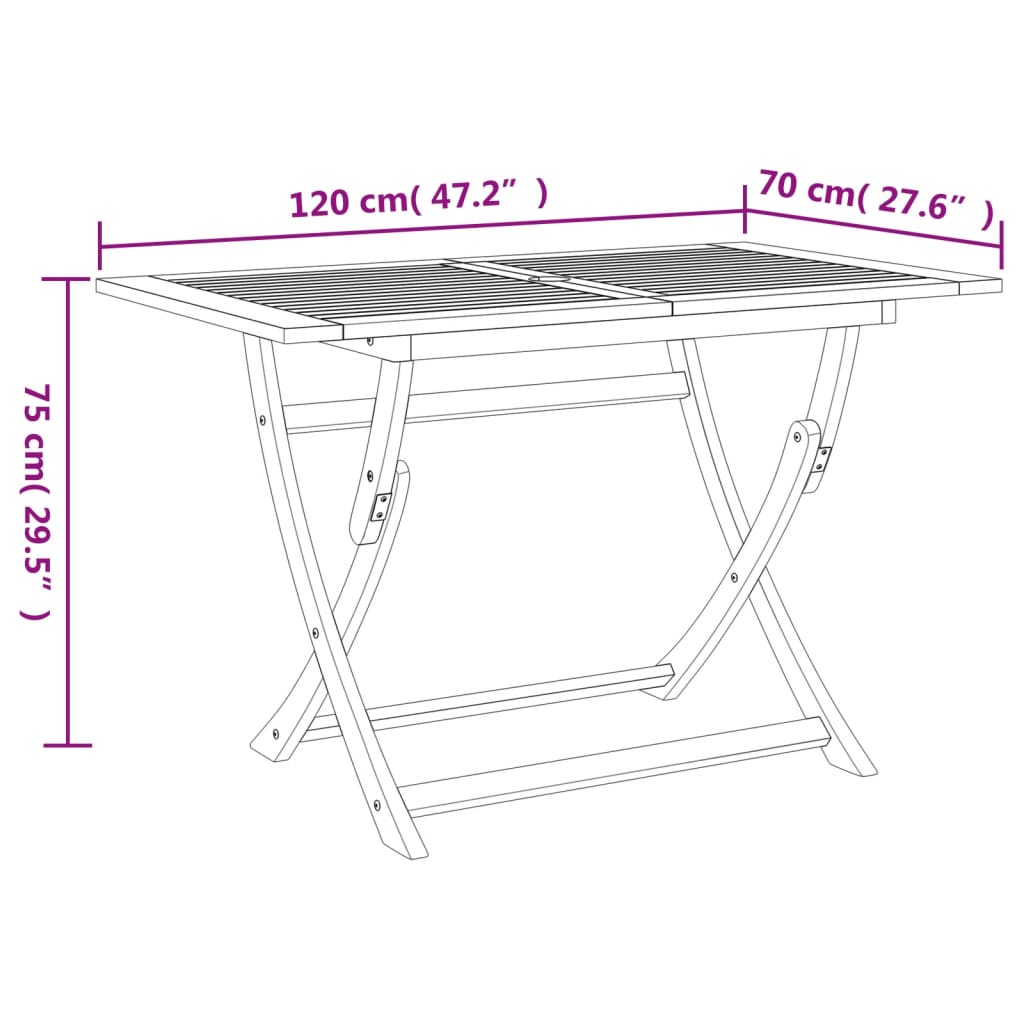 Set da Pranzo per Giardino 5 pz in Legno Massello di Acacia 3214236