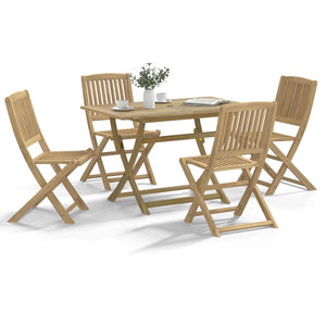 Set da Pranzo per Giardino 5 pz in Legno Massello di Acacia 3214236