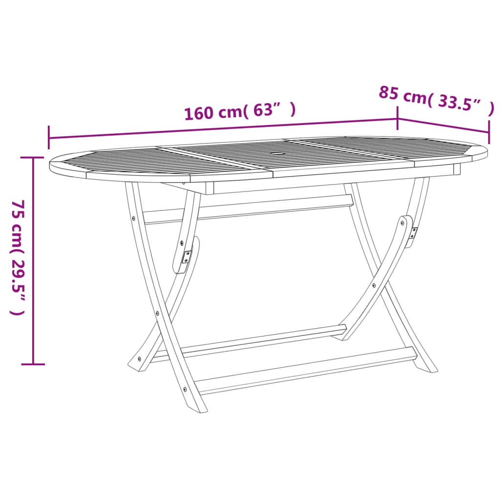 Set da Pranzo da Giardino 7 pz in Legno Massello di Acacia 3214240