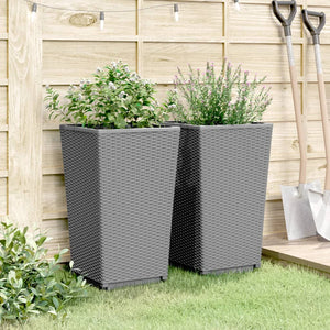 Fioriere da Giardino 2 pz Grigio Chiaro 32,5x32,5x57 cm in PPcod mxl 114090