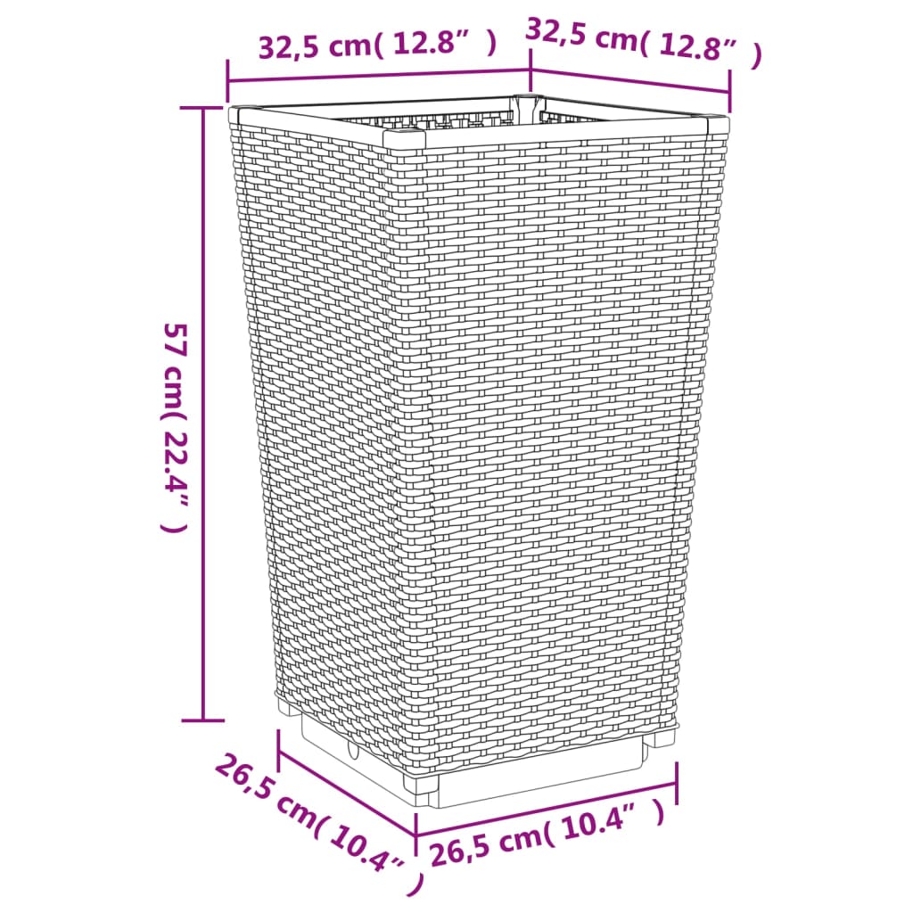 Fioriere da Giardino 2 pz Bianche 32,5x32,5x57 cm in PP 367849