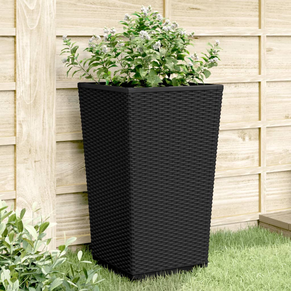 Fioriere da Giardino 4 pz Nere 32,5x32,5x57 cm in PPcod mxl 114091