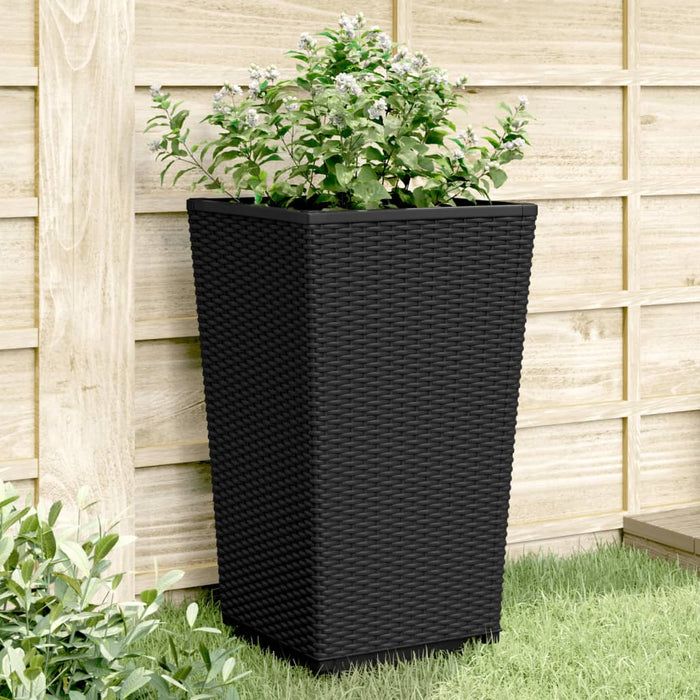 Fioriere da Giardino 4 pz Nere 32,5x32,5x57 cm in PPcod mxl 114091