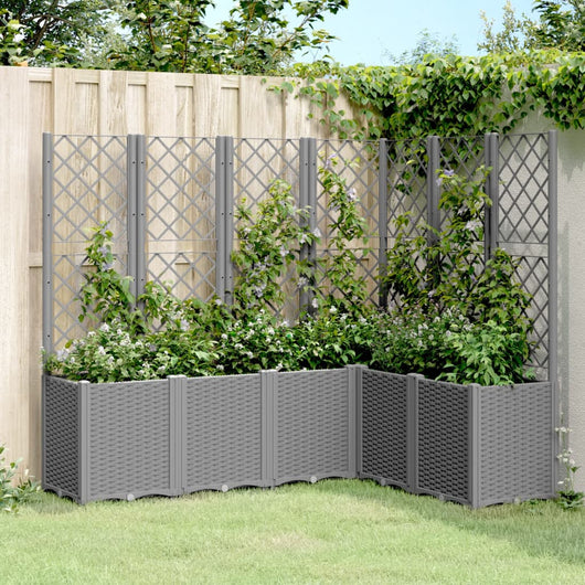 Fioriera Giardino con Graticcio Grigio Chiaro 160x120x140 cm PP 367877