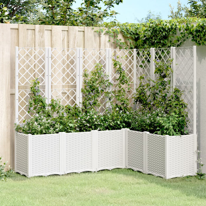 Fioriera da Giardino con Graticcio Bianco 160x120x140 cm in PP 367879