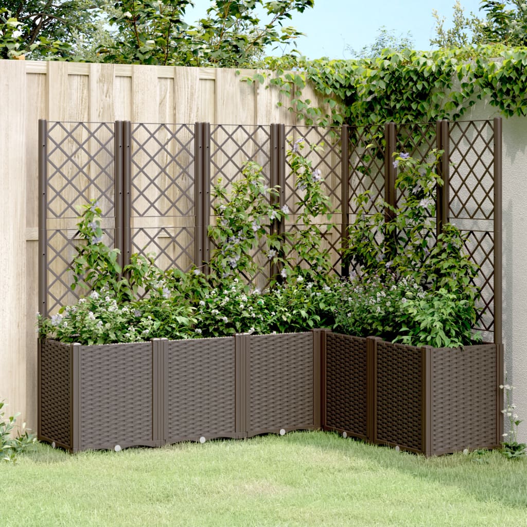 Fioriera Giardino con Graticcio Marrone 160x120x140 cm in PP 367880