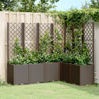 Fioriera Giardino con Graticcio Marrone 160x120x140 cm in PP 367880