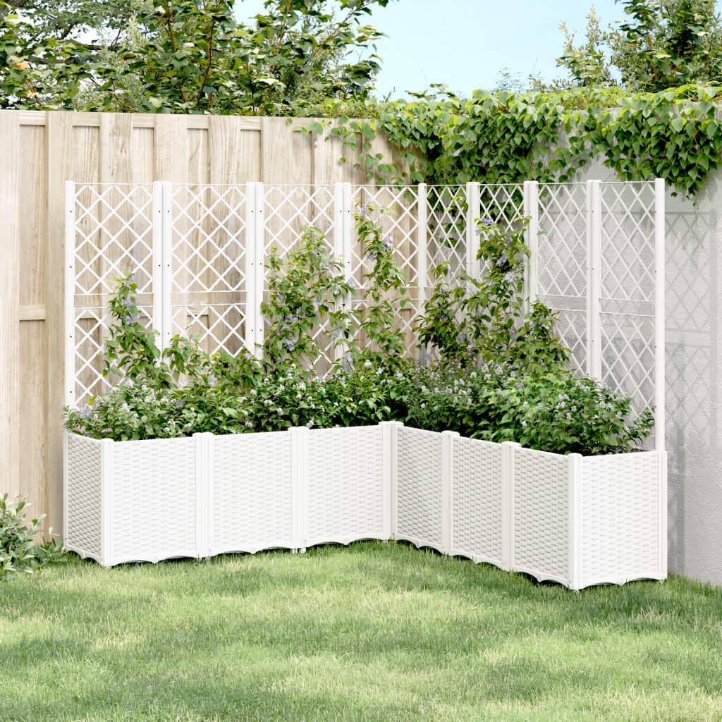 Fioriera da Giardino con Traliccio Bianco 160x160x140 cm in PPcod mxl 90954