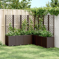 Fioriera da Giardino con Traliccio Marrone 160x160x140 cm in PP 367885