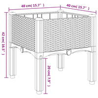 Fioriera da Giardino con Gambe Grigia 40x40x42 cm in PP 367886