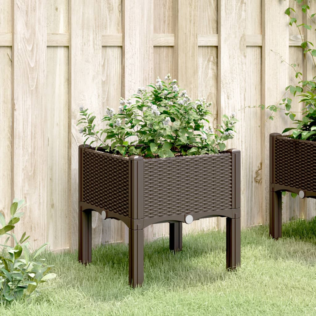 Fioriera da Giardino con Gambe Marrone 40x40x42 cm in PPcod mxl 91348