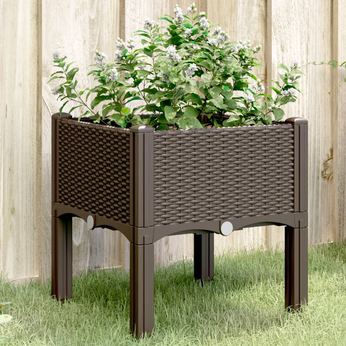 Fioriera da Giardino con Gambe Marrone 40x40x42 cm in PPcod mxl 91348