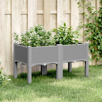 Fioriera da Giardino con Gambe Grigio Chiaro 80x40x42 cm in PP 367892