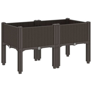 Fioriera da Giardino con Gambe Marrone 80x40x42 cm in PP 367895