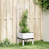 Fioriera da Giardino con Traliccio Bianco 40x40x142 cm in PP 367919