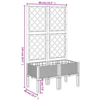 Fioriera da Giardino con Traliccio Marrone 80x40x142 cm in PP 367925