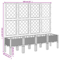 Fioriera da Giardino con Traliccio Bianco 160x40x142 cm in PP 367934