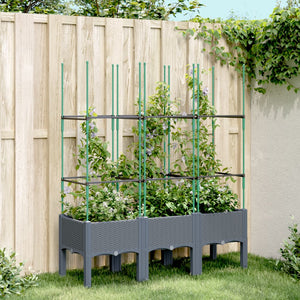 Fioriera da Giardino con Traliccio Grigia 120x40x142,5 cm in PPcod mxl 115908