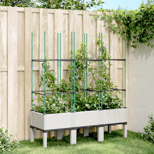 Fioriera da Giardino con Graticcio Bianco 120x40x142,5 cm PP 367959