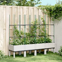 Fioriera da Giardino con Graticcio Bianco 160x40x142,5 cm PP 367964